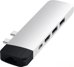 USB-хаб Satechi Aluminum Pro Hub with Ethernet & 4K HDMI для MacBook Air 2018-2020, MacBook Pro 2018-2020. Цвет серебряный. (ST-TCPHES)