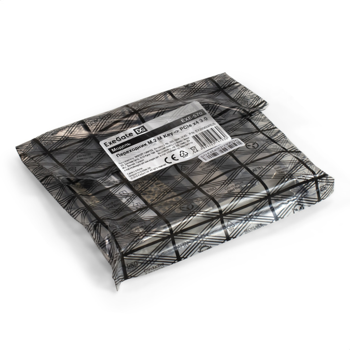 Переходник ExeGate EXE-570 M.2 M key - PCI-E x4 v3.0 для установки SSD 2230/2242/2260/2280/22110 M.2 M key в слот PCI-E x4 EX300629RUS