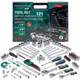 Набор инструментов Rockforce 121 предмет 1/4, 1/2,3/8 ( 6гр.) RF LIGHT-41212-5(61548)