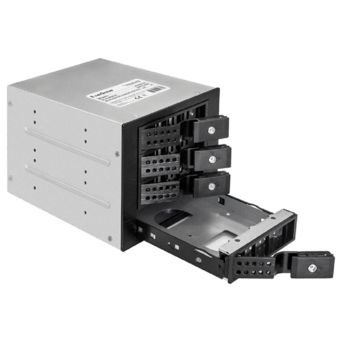 Корзина для HDD ExeGate HS435-02 (универсальная, на 4*3,5"/2.5" SATA HDD, занимает 3*5,25" отсека, RTL) EX291657RUS