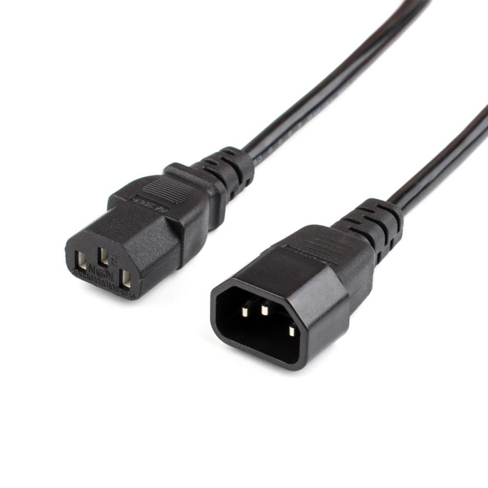 Кабель питания GoPower 00-00024537 C14 m -C13 f 1.8м ПВХ 0.75 мм удлинитель черный 1/10/100