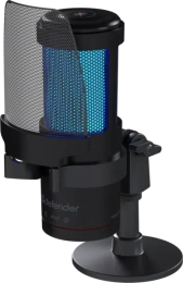 Игровой стрим микрофон Defender Impulse GMC 400 USB, RGB, провод 2 м (64240)