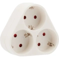 Тройник электрический пирамида 16А с заземлением белый REXANT 11-1069