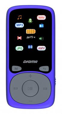 MP3 плеер Digma B4 flash, 8ГБ, синий