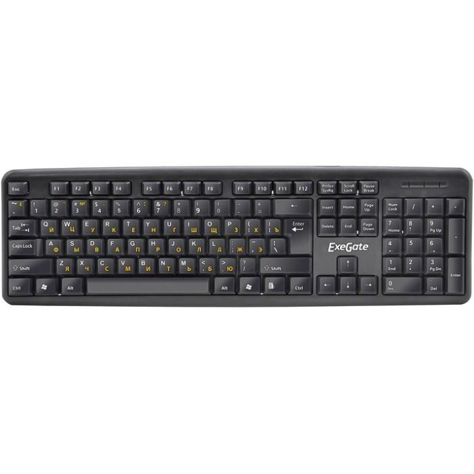 Клавиатура ExeGate Professional Standard LY-331 USB, полноразмерная, влагозащищенная, 104кл., Enter большой, длина кабеля 1,5м, черная, Color Box EX263905RUS