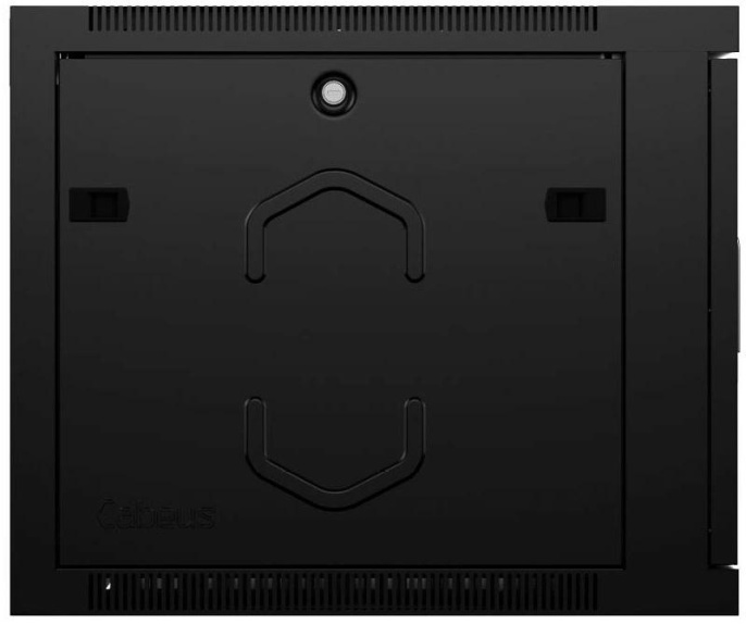 Cabeus SH-05F-9U60/45-BK Шкаф телекоммуникационный настенный 19" 9U 600x450x501mm (ШхГхВ) дверь стекло, цвет черный (RAL 9004)