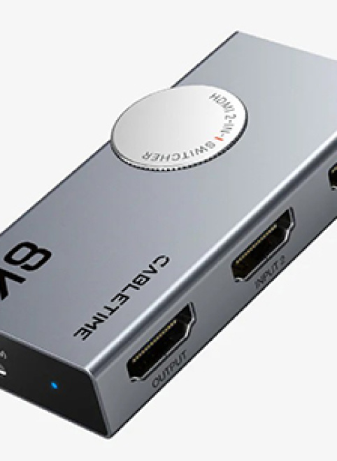 Обзорное видео на переключатель CABLETIME CP34G (CT-HS8K2-AG) 2-в-1, 8K60Hz, HDMI 2.1, космический серый