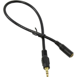 Удлинитель звуковой ExeGate EX-CCA-423-0.3 3.5mm Jack M/3.5mm Jack F, 0,3м, позолоченные контакты EX291759RUS