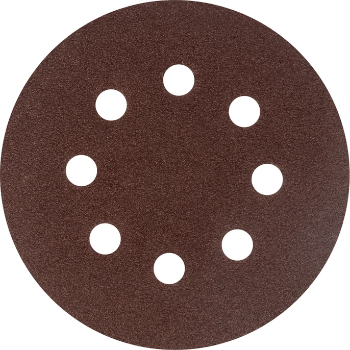 Круг абразивный на ворсовой подложке под липучку, перфорированный (5 шт; 125 мм; 8 отв; P 80) СИБРТЕХ 738047