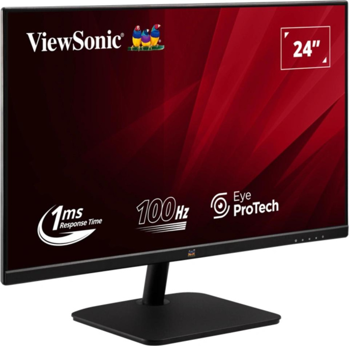 23.8" Монитор ViewSonic VA2432-MHD-3, 1920x1080, IPS, 100Гц, 1хHDMI, 1хDP, черный
