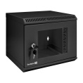 Шкаф телекоммуникационный 10" настенный 6U ExeGate EC-WM-6U.280.G.BLACK (10”, 6U, 350x280x287mm (ШхГхВ), передняя дверь закаленное стекло, пыле- и влагозащита IP23, черный RAL 9004) EX298624RUS