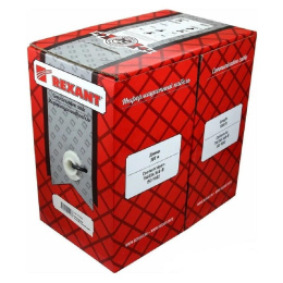 Rexant 01-0025 Кабель витая пара U/UTP, CAT 5e, PE, 2PR, 24AWG, OUTDOOR, SOLID, черный, 305м