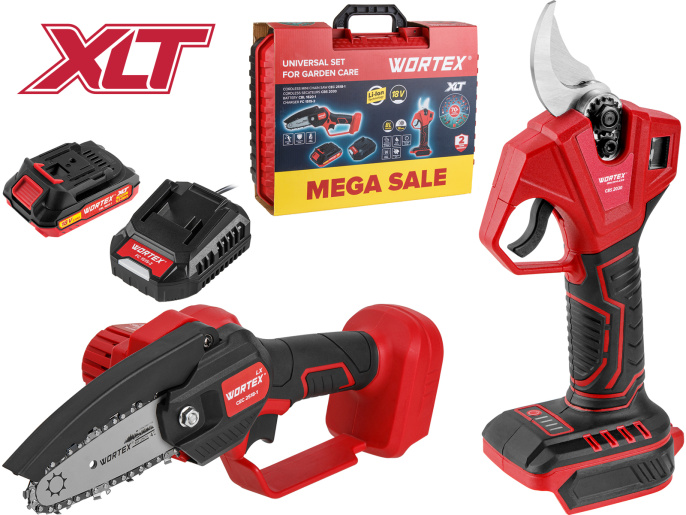 Набор аккум. инструмента WORTEX мини-пила + секатор в чем. ALL1 XLT SET СКИДКА -28% 1329851