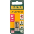 Торсионные кованые биты KRAFTOOL X-Drive PH2 25 мм 2 шт. 26121-2-25-2