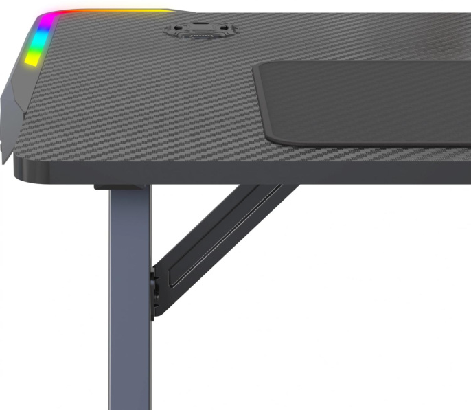 Стол игровой Cactus CS-GTZ-BK-RGB столешница ДСП черный каркас черный 127x63.5x76см