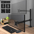 Кронштейн для монитора 13"-32" настольный ExeGate EDM1-3210-02 EX297360RUS (VESA 75х75, 100х100 мм, макс. нагрузка 10 кг; наклон -90°/+90°, поворот -90°/+90°, вращение: 360°, 2 способа крепления: сквозное и струбцина, цвет черный)