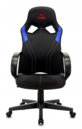 Кресло игровое Zombie RUNNER черный/синий ткань/эко.кожа крестов. пластик
