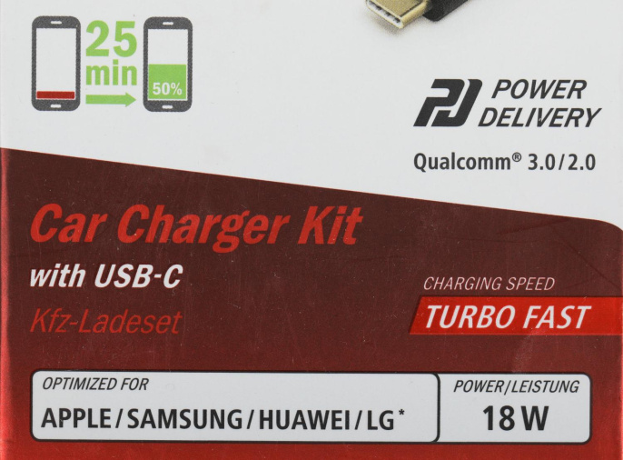 Автомобильное зарядное устройство HAMA H-183327,  USB-C, USB-C, 18Вт, 3A, черный [00183327]