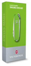 Нож перочинный Victorinox Classic SD Smashed Avocado (0.6223.43G) 58мм 7функц. подар.коробка
