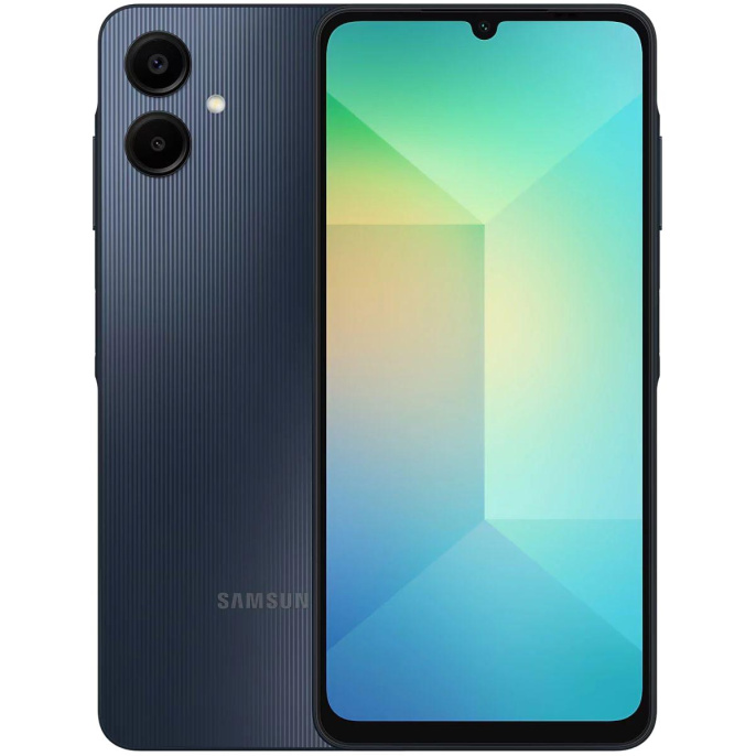 Смартфон Samsung SM-A065F Galaxy A06 64Gb 4Gb черный моноблок 3G 4G 2Sim 6.7" 720x1600 Android 14 50Mpix 802.11 a/b/g/n/ac GPS GSM900/1800 GSM1900 TouchSc A-GPS microSD max1024Gb