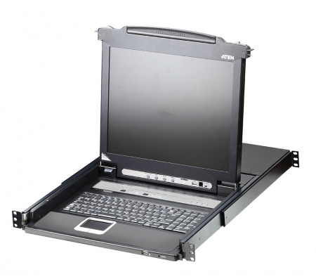 KVM консоль ATEN CL5716M-ATA-RG 17.3" 16-Port PS/2-USB VGA Single Rail LCD KVM Switch