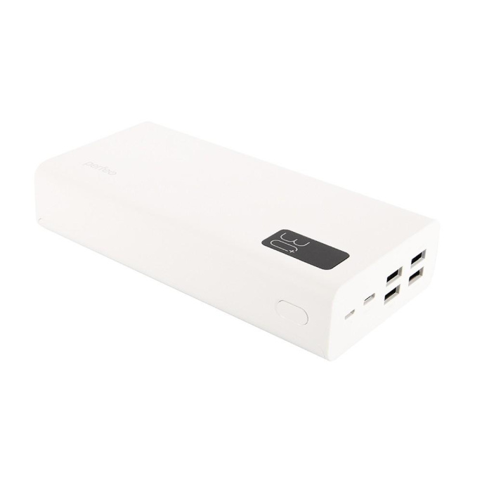 Perfeo Powerbank MOUNTAINS 30000 mAh/LED дисплей/PD + QC 3.0/Type-C/4 USB/Выход: 3A, max 22.5W/White PF_D0162