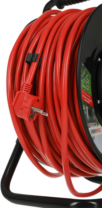 Удлинитель силовой StarWind ST-PSR4.40/G-16, розеток 4шт, 3x2.0 кв.мм, 16A, 40м, ПВС, катушка, оранжевый