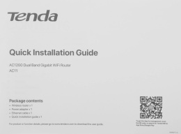 Wi-Fi роутер TENDA AC11,  Wi-Fi 5,  AC1200,  2.4/5ГГц, 3 LAN,  черный