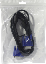 Кабель VGA Pro Cablexpert CC-PVGA-6 черный, 1.8м, 15M/15M, экран, феррит. кольца, пакет CC-PVGA-1.8M