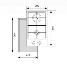 Газовая варочная панель LEX GVG 321 BL, 2 конфорки, закаленное стекло, черный