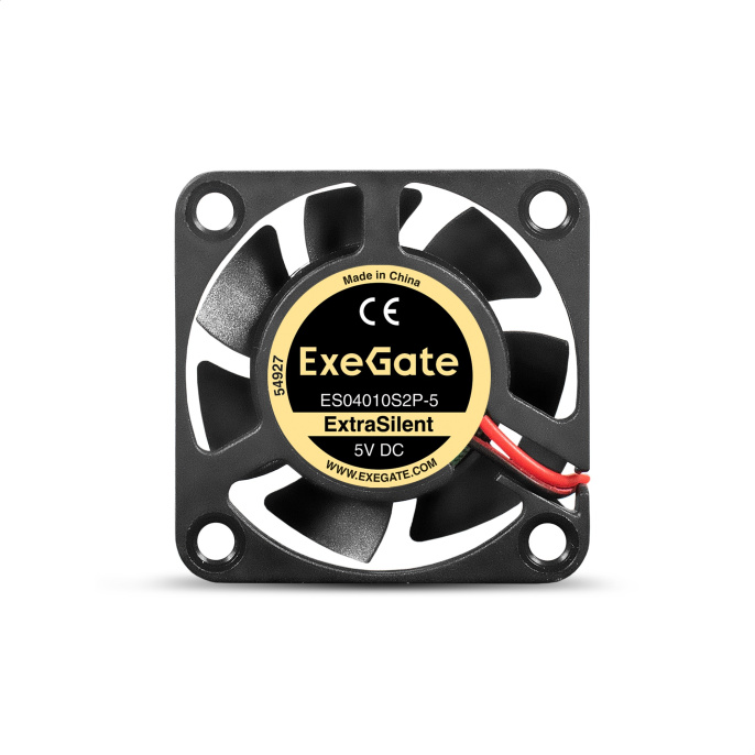 Вентилятор 5В DC ExeGate ExtraSilent ES04010S2P-5 (40x40x10 мм, Sleeve bearing (подшипник скольжения), 2pin, 4500RPM, 22dBA) EX299915RUS