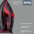 Утюг DOMFY DSC-EI502, с паровым ударом, 2400Вт, с автоотключением, черный и красный