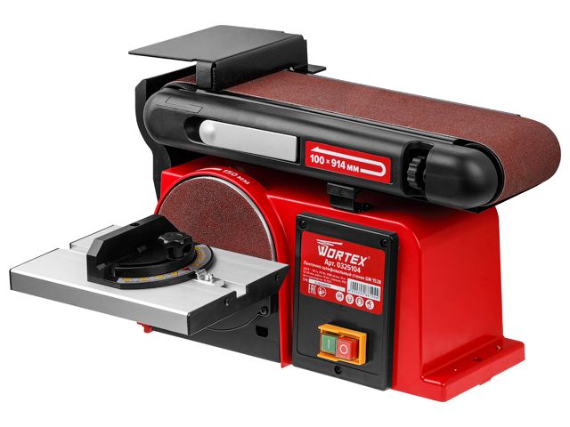 Ленточно-шлифовальный станок WORTEX GM 1528 в кор. 370 Вт, 100х914 мм, 150 мм, 2980 об/мин 0325104