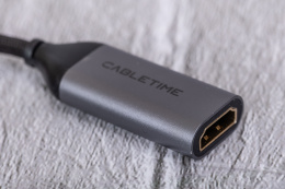 Кабель-адаптер CABLETIME CP10B (CT-C160-PU31-CMHDFn1-S0.2) 0.2 м, USB Type-C - HDMI, 4K/60 Гц, коаксиальный, нейлоновый