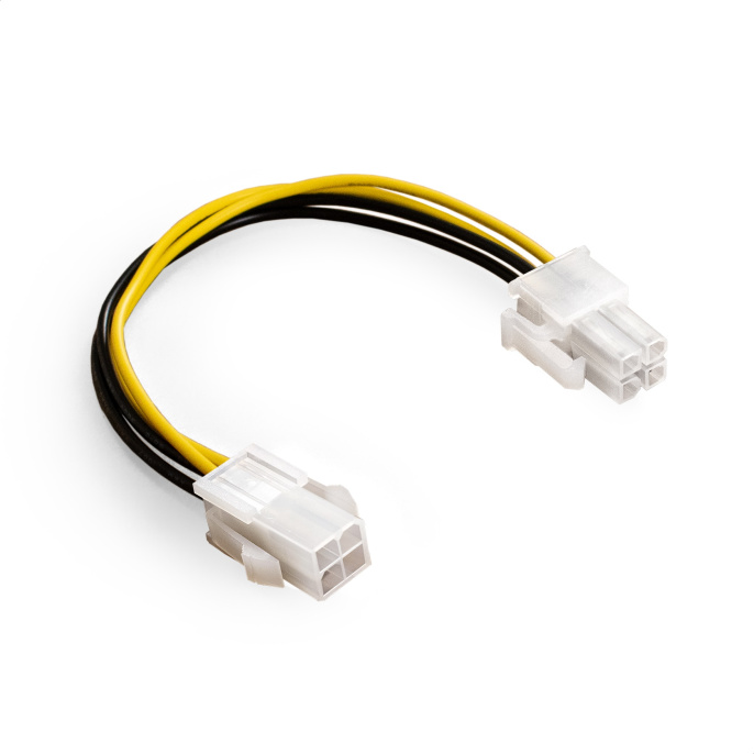 Удлинитель кабеля питания материнской платы +12V ExeGate EX-EXT-4M4F-0.2 (4pin EPS12V M/4pin EPS12V F, 0,2м) EX294789RUS