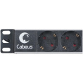 Блок розеток для 19" шкафов, горизонтальный, 9 розеток, 16A Cabeus PDU-9P-2EU без выключателя, шнур 2м, немецкий стандарт