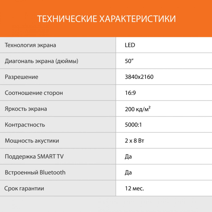 50" Телевизор SunWind SUN-LED50XU400 4K Ultra HD, СМАРТ ТВ, YaOS, черный