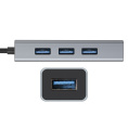 USB-Хаб (концентратор) 4-в-1 ExeGate DUB-4 (кабель-адаптер USB3.0 --> 4xUSB3.0, Plug&Play, корпус алюминиевый, серебристый) EX293981RUS
