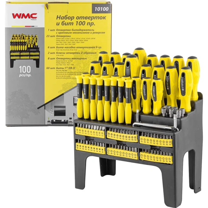 Набор отверток и бит 100пр. WMC TOOLS WMC-10100(51782)