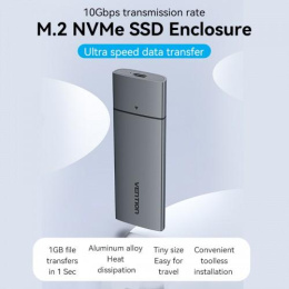 Корпус для SSD Vention USB 3.1 Gen 2-C M.2 NVMe Серый (KPGH0)