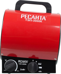 Электрическая тепловая пушка Ресанта ТЭП-3000К, 3кВт, красный [67/1/8]