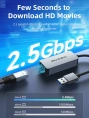 USB-Хаб CABLETIME CB56G (CT-AML2500-AG) – USB 3.0 A, 2.5G RJ45 Gigabit Ethernet для ноутбуков
