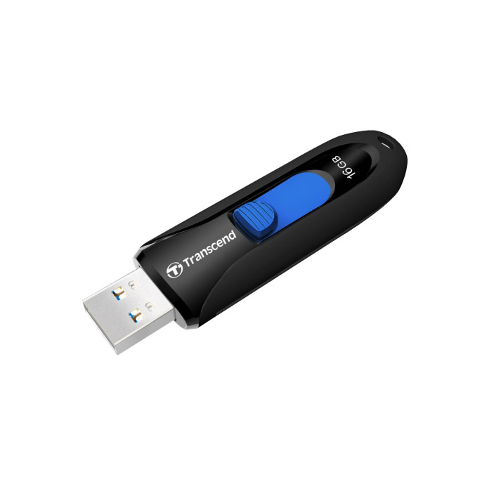 Флеш накопитель 16GB Transcend JetFlash 790, USB 3.1, Черный/Синий TS16GJF790K