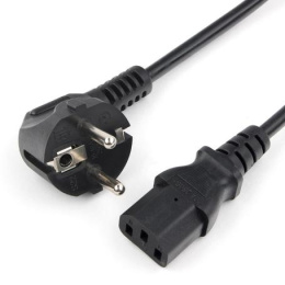Шнур Power Cube кабель питания, разъем: Schuko евровилка - IEC 320 C13, длина 1.8 м., сечение 3x0.75, 10А, медь+ ПВХ, с заземлением, Россия, цвет черный