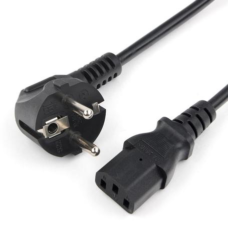 Шнур Power Cube кабель питания, разъем: Schuko евровилка - IEC 320 C13, длина 1.8 м., сечение 3x0.75, 10А, медь+ ПВХ, с заземлением, Россия, цвет черный