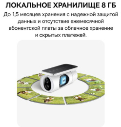 Видеокамера Baseus S0SW002130 Security S1 2K White S0SW00 монтаж: настенный, подключение: Wi-Fi, разрешение видео: 1296px, угол обзора: 145°, ночное видение: 8 м, питание: солнечная панель