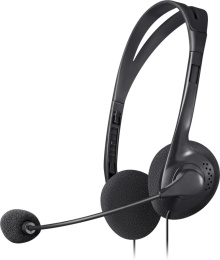 Гарнитура Defender Aura 102,  для компьютера, накладные,  проводные, черный [63102]