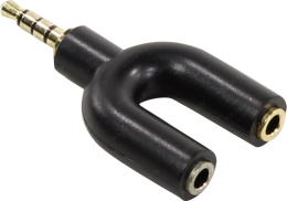 Аудио адаптер для гарнитуры наушники с микрофоном ORIENT C775 2 x jack 3.5 mm - jack 3.5 mm 4-pole , черный