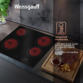 Электрическая варочная поверхность WEISSGAUFF HV 640 BA, конфорок: 4 шт., стеклокерамика, независимая, черный