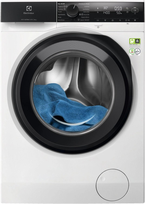 Стиральная машина Electrolux EW8F4482E, с фронтальной загрузкой, 8кг, 1400об/мин, с паром, с английской панелью управления